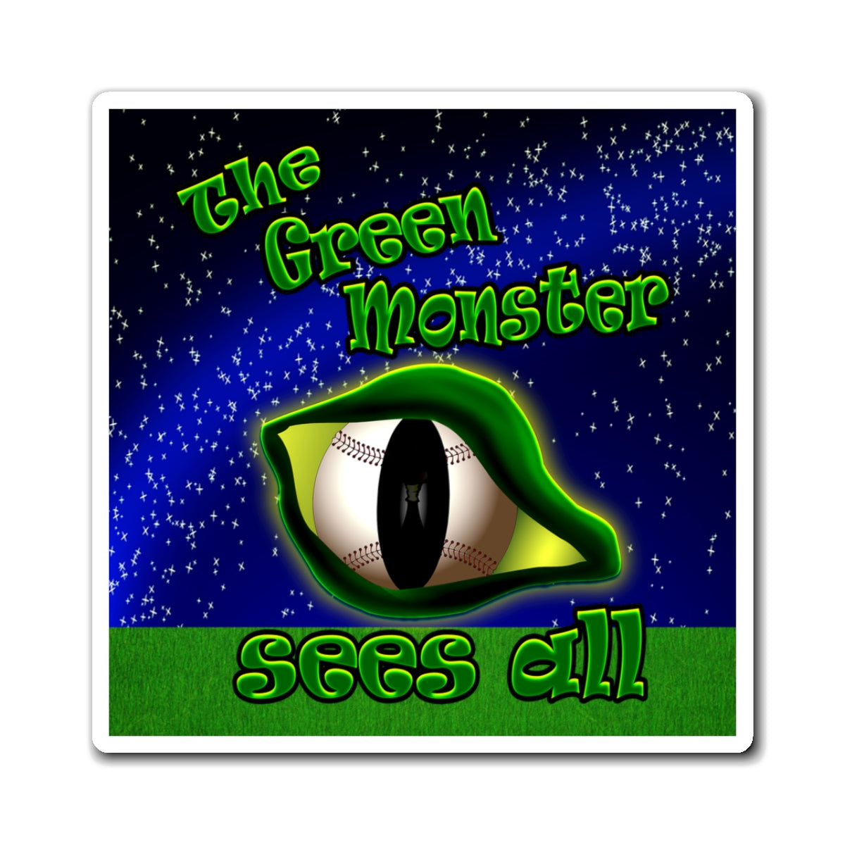 green monster - Magnets - ('snoops' background)