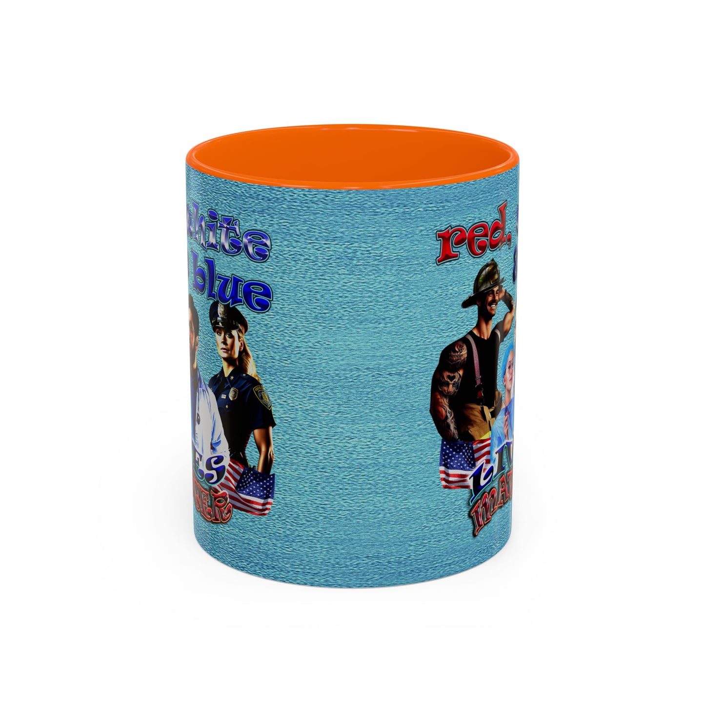 rw&b lives matter - Accent Mug (faded blue)