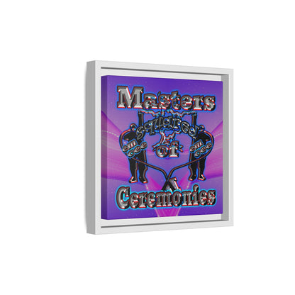 em cee squared - framed canvas art (purple-pink wave)