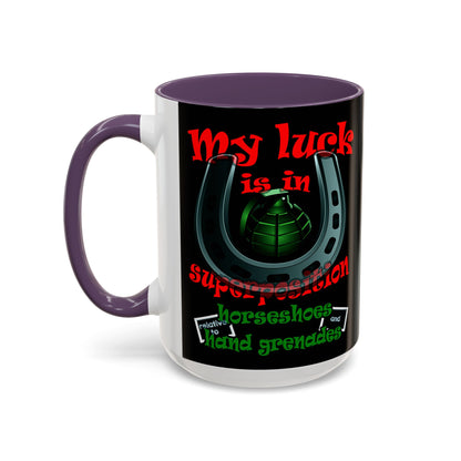 my luck - Accent Mug (black)