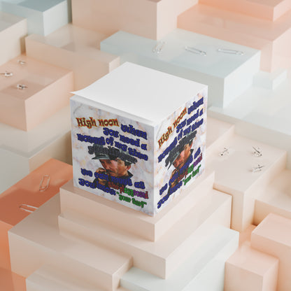 high noon - note cube (white marble)