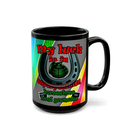 my luck - Black Mug (rainbow split)