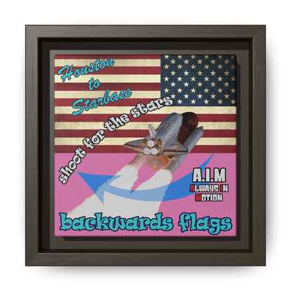 shoot for the stars - framed canvas art (light pink)