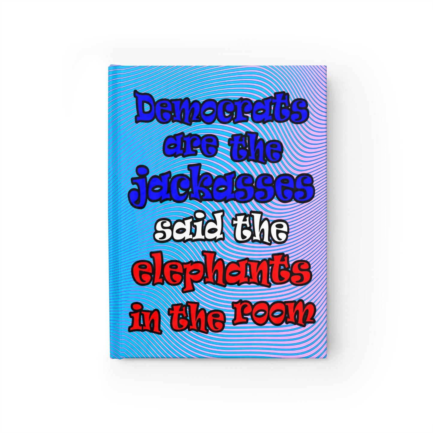 donkeys and elephants - journal-lined (light blue-purple wave)