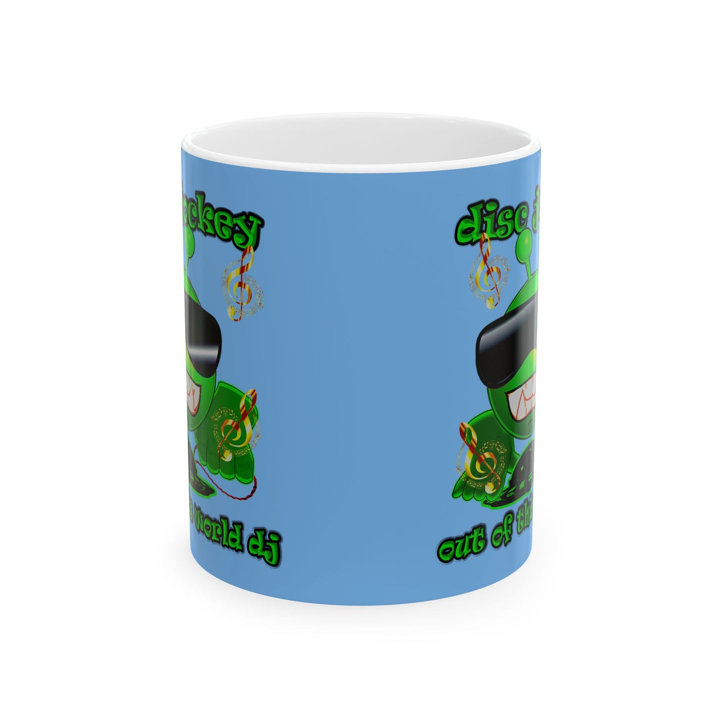 disc jockey - White Mug (light blue)