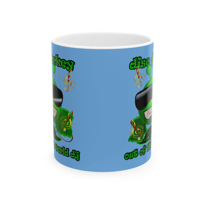 disc jockey - White Mug (light blue)
