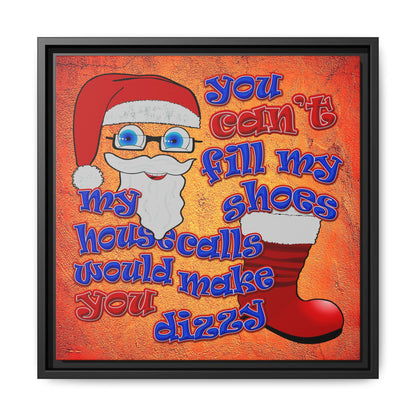 santa's shoes - framed canvas art (burnt orange)