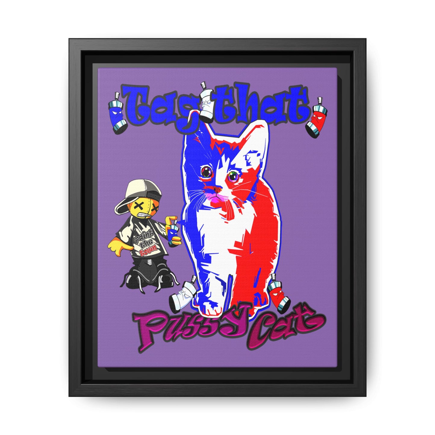 tag that - framed canvas art (light purple)