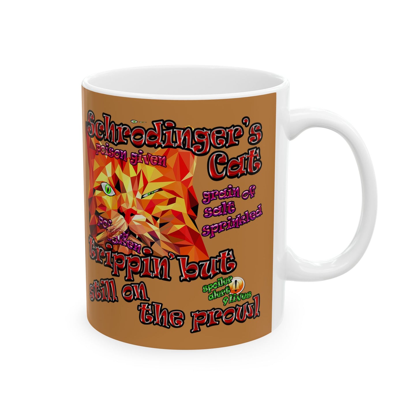 schrodinger's cat - White Mug (light brown)