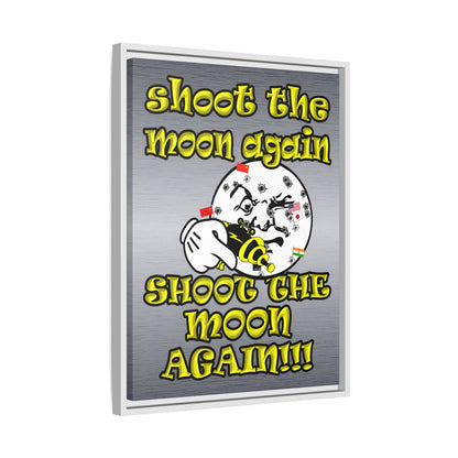 shoot the moon again - framed canvas art (brushed nickel)
