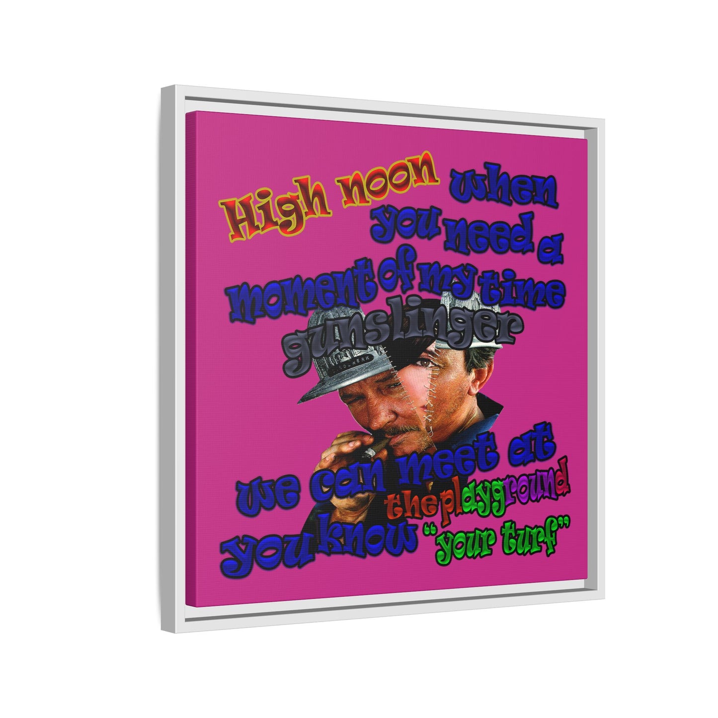 high noon - framed canvas art (pink)