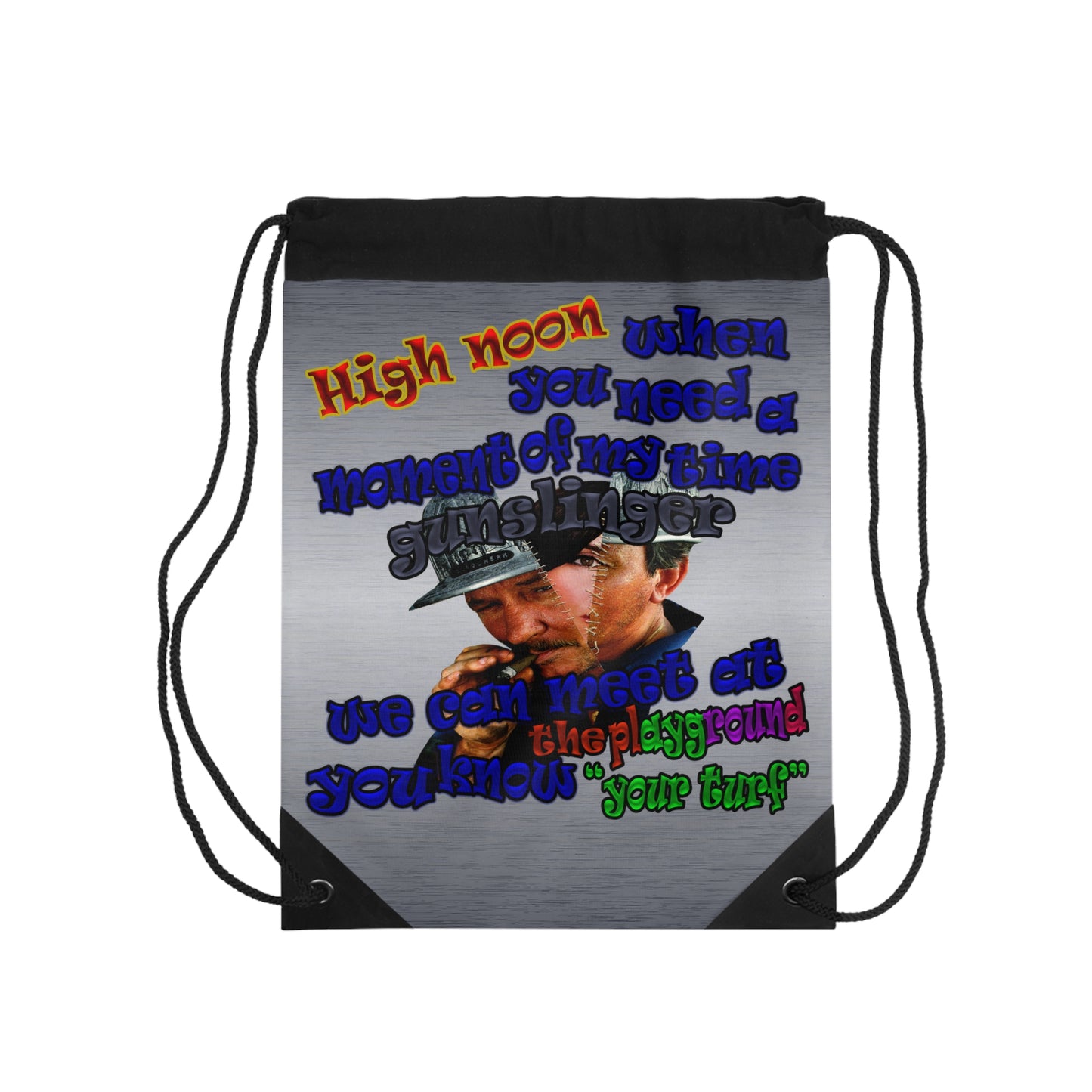 high noon - Drawstring Bag (brushed nickel)