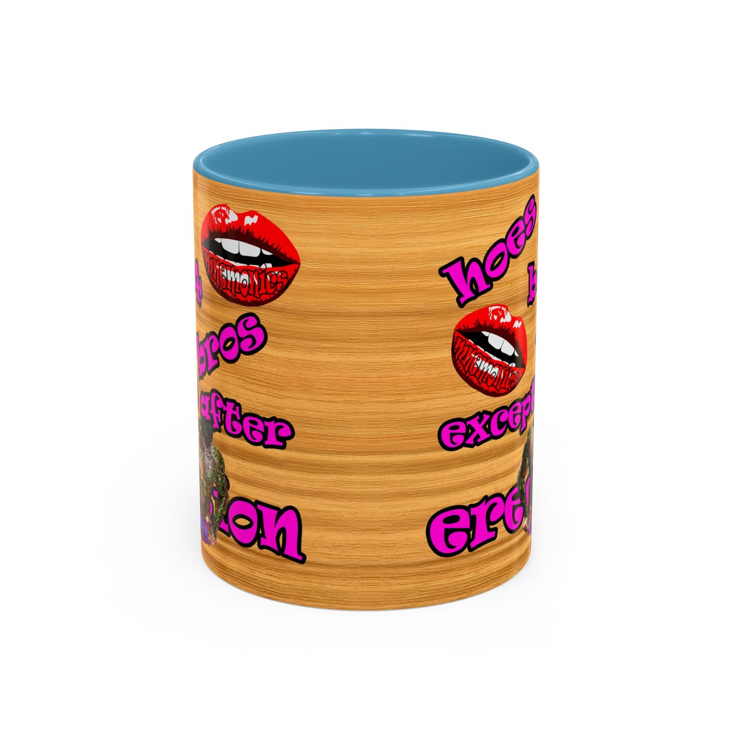 hoes b4 bros - Accent Mug (butterscotch wood finish)