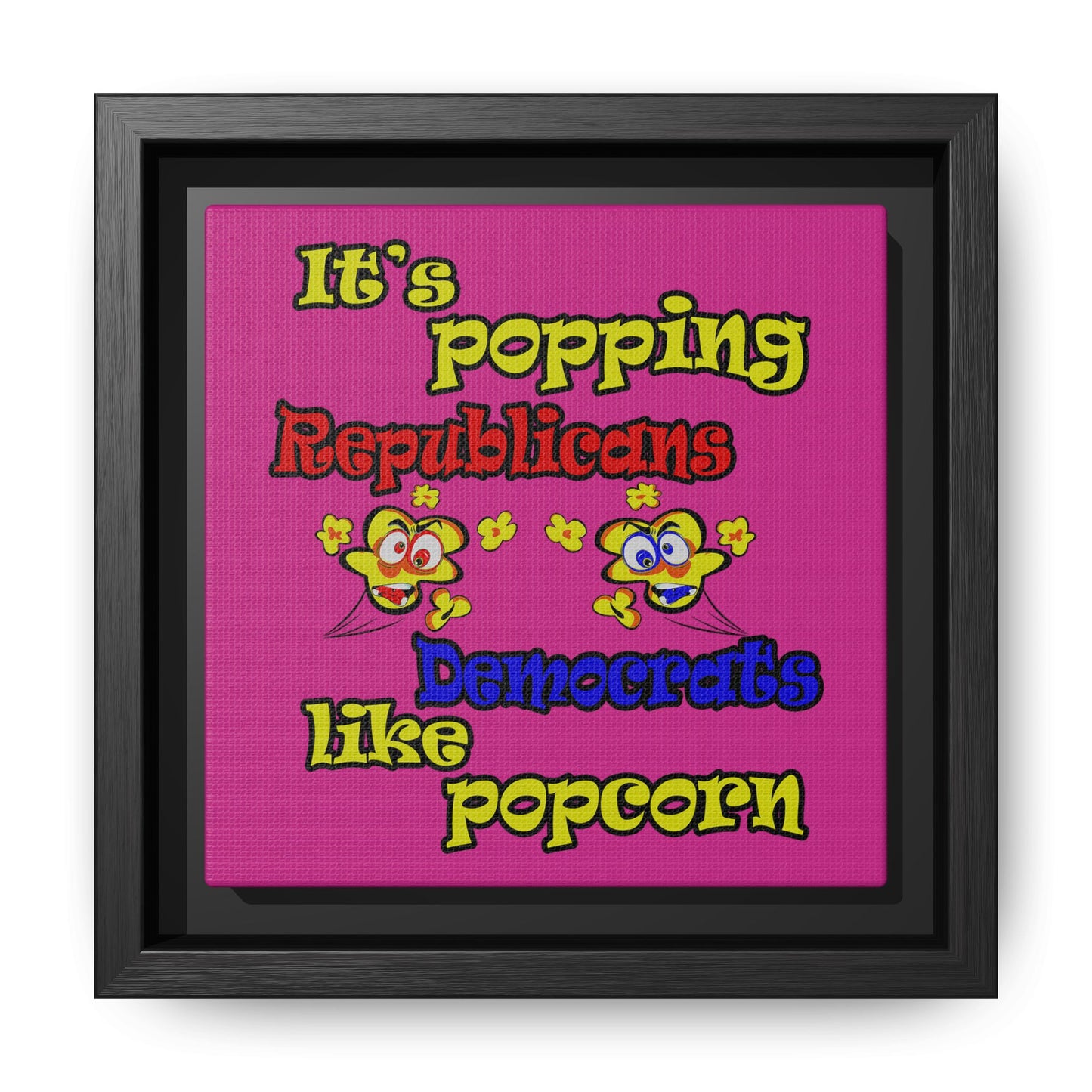 popping like popcorn - framed canvas art (pink)