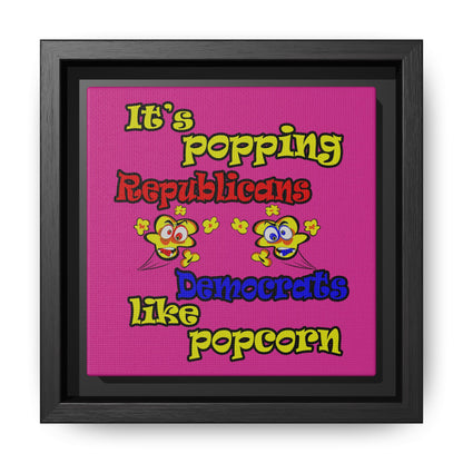 popping like popcorn - framed canvas art (pink)