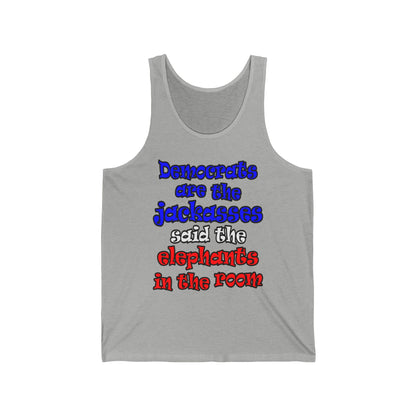donkeys and elephants - Unisex Jersey Tank