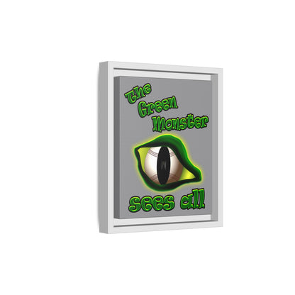 green monster - framed canvas art (grey)