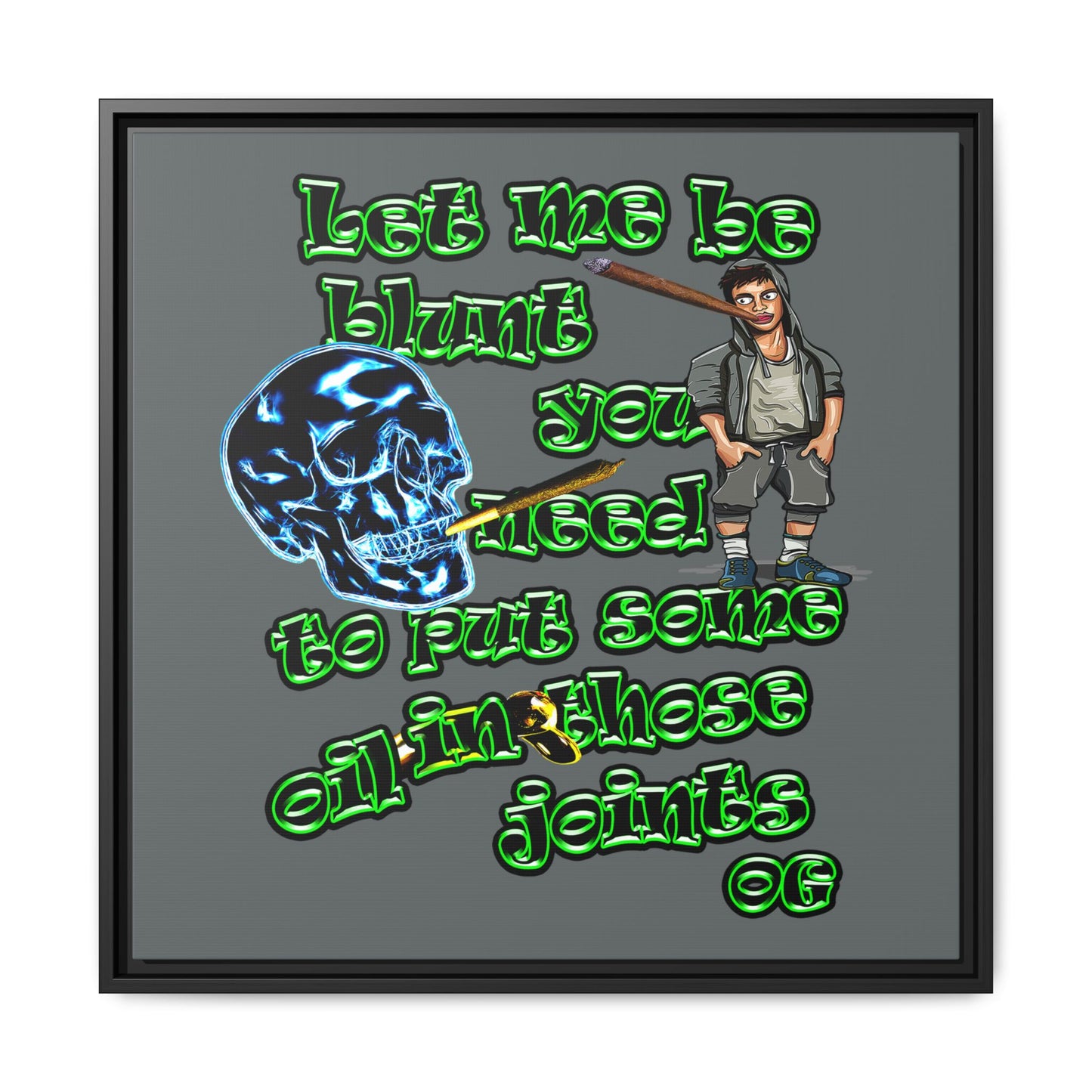 og - framed canvas art (dark grey)