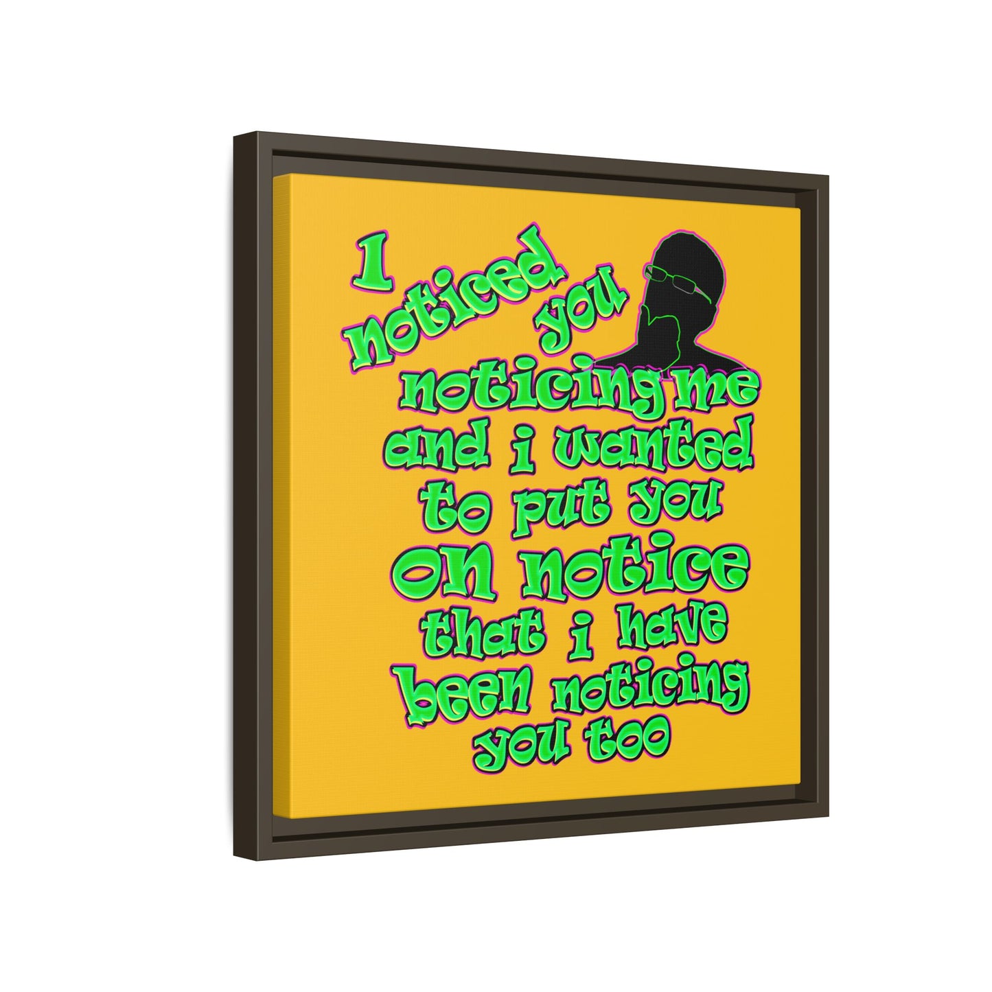 noticed you noticing - framed canvas art (yellow)