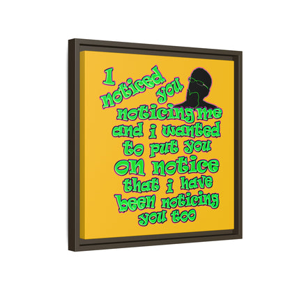 noticed you noticing - framed canvas art (yellow)