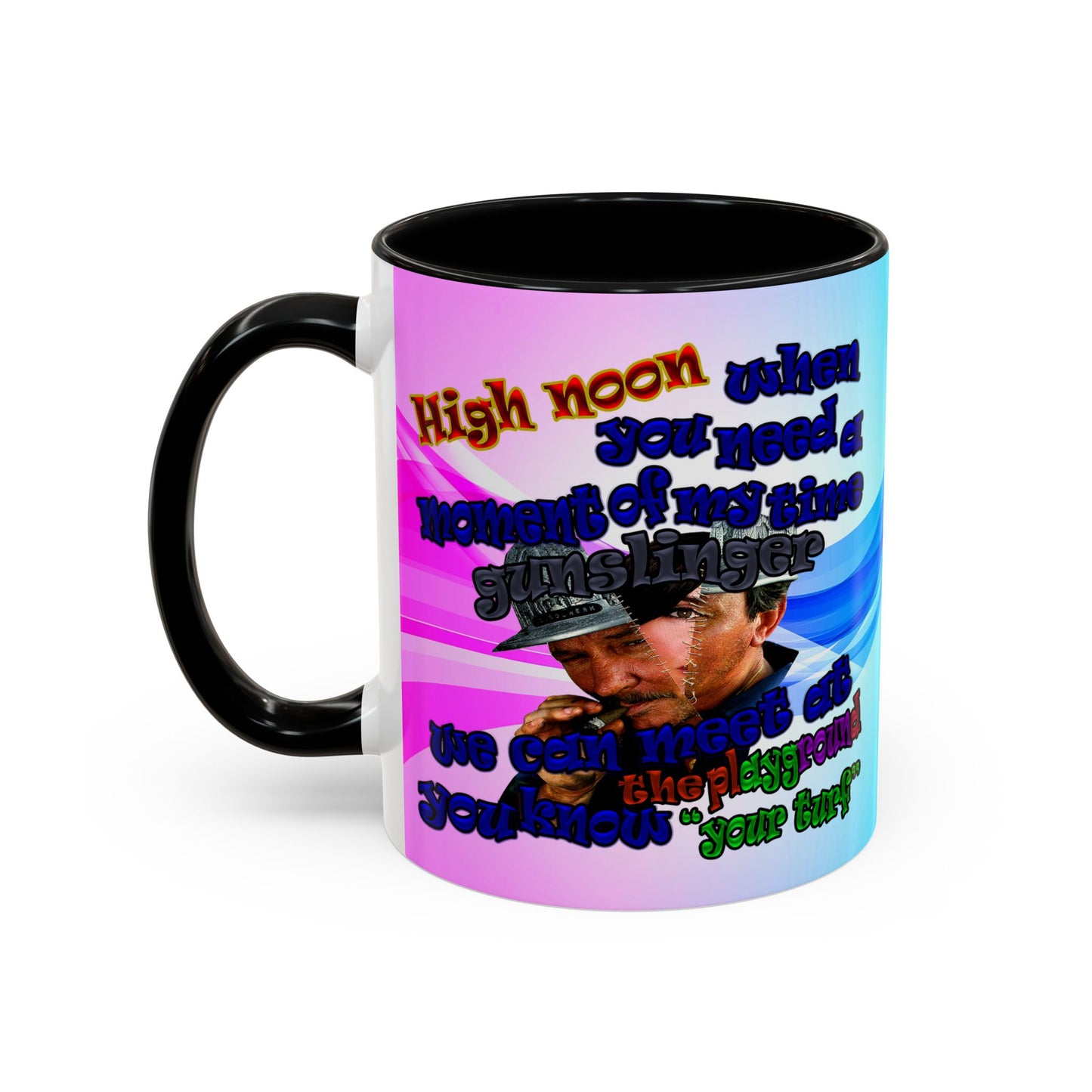 high noon - Accent Mug (light blue-pink wave)
