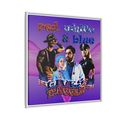rw&b lives matter - framed canvas art (purple-pink wave)