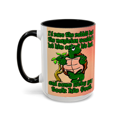 turtle race - Accent Mug (yellow-orange wave)