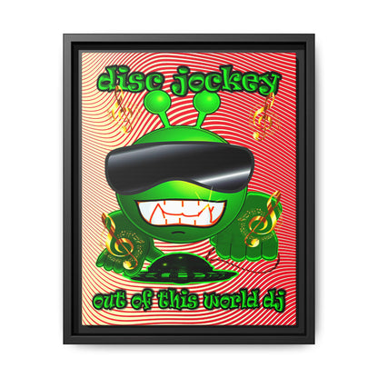 disc jockey - framed canvas art (yellow-orange wave)
