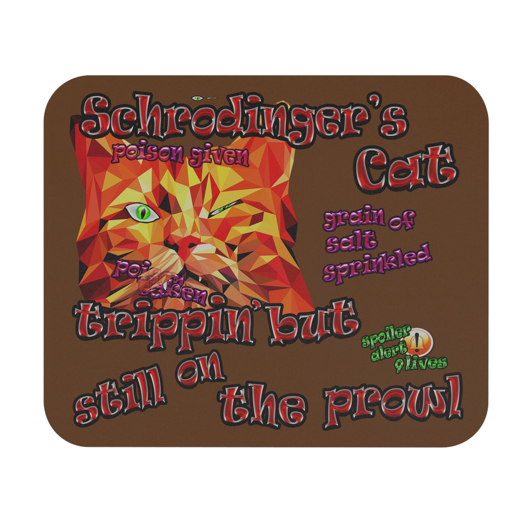 schrodinger's cat - Mouse Pad (Rectangle) (brown)