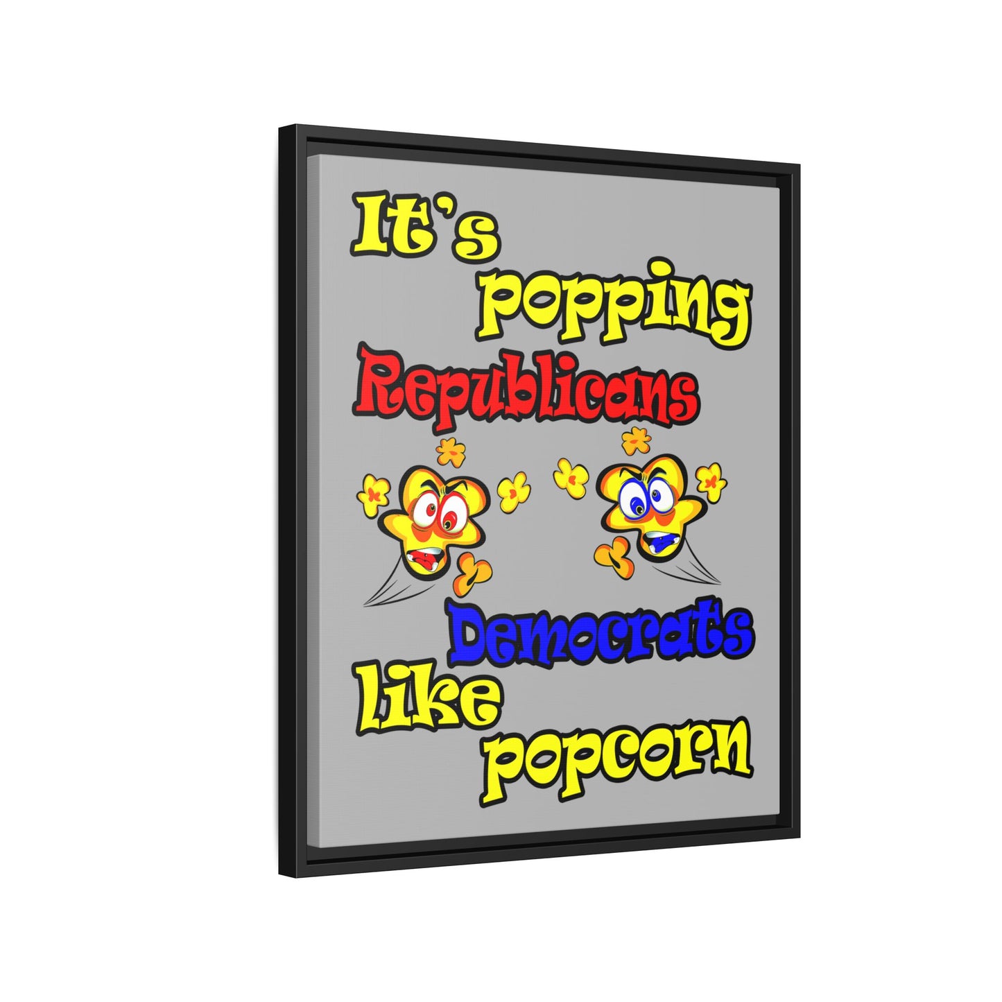 popping like popcorn - framed canvas art (light grey)