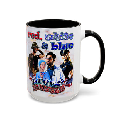 rw&b lives matter - Accent Mug (white marble)