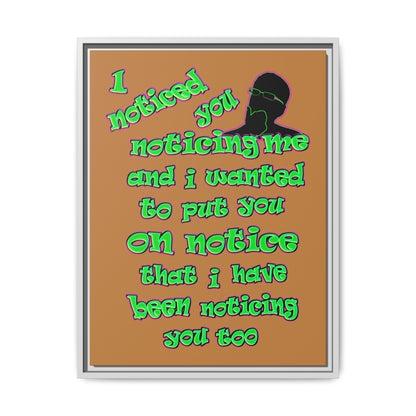 noticed you noticing - framed canvas art (light brown)