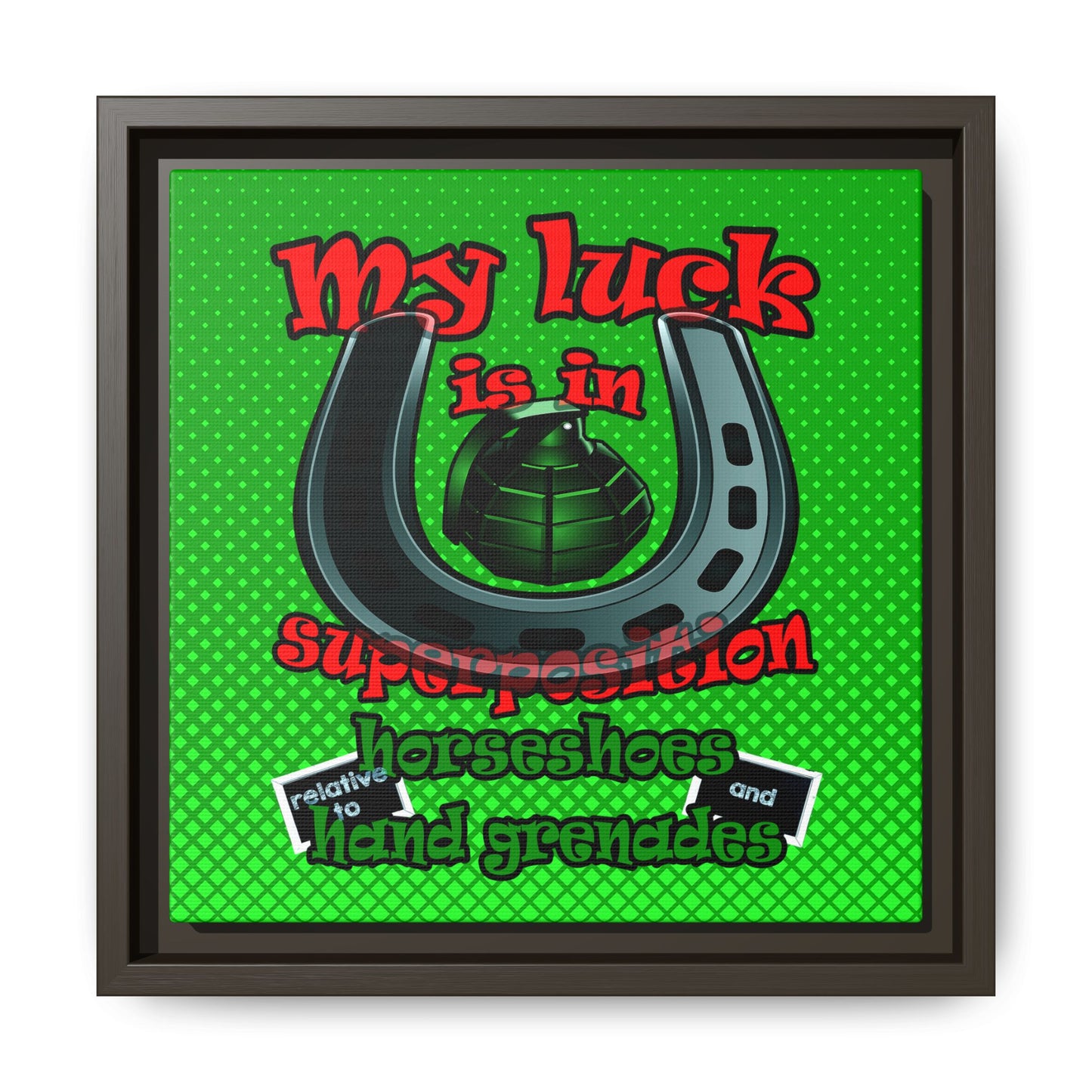 my luck - framed canvas art (logo green)
