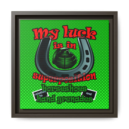 my luck - framed canvas art (logo green)