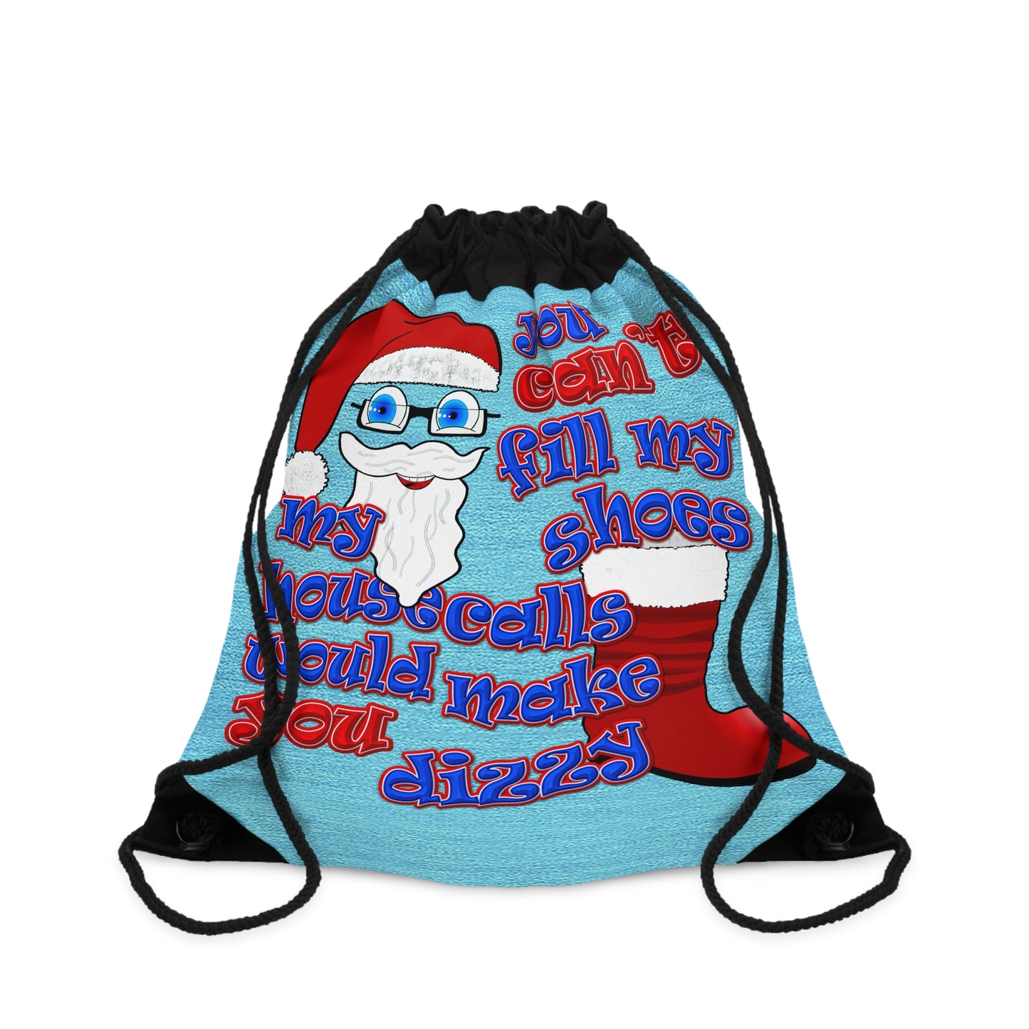 santa's shoes - Drawstring Bag (faded blue)