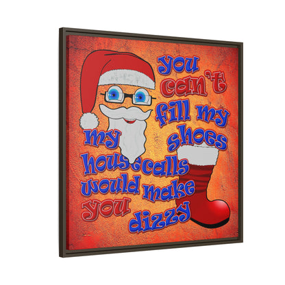 santa's shoes - framed canvas art (burnt orange)