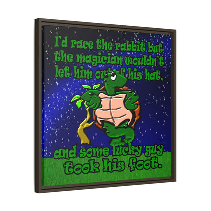 turtle race - framed canvas art ('snoops' background)