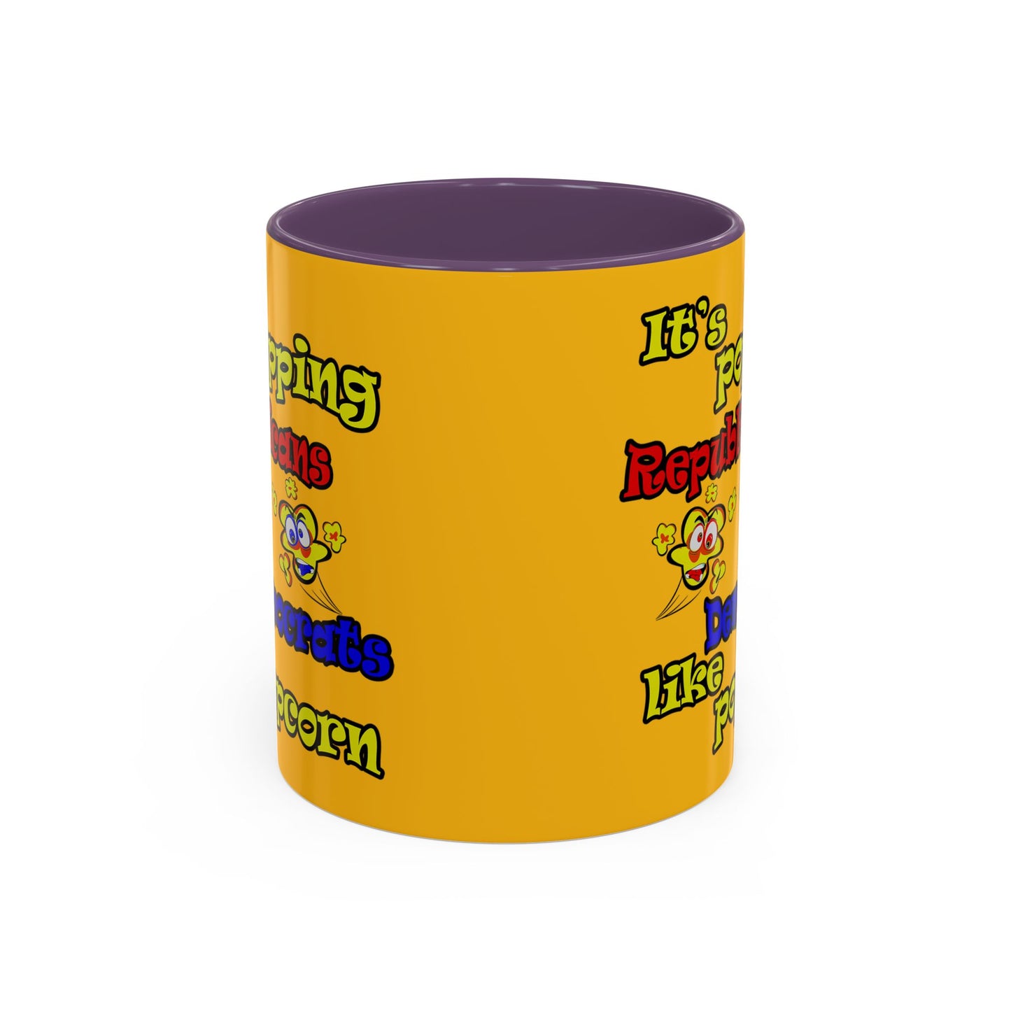 popping like popcorn - Accent Mug (yellow)