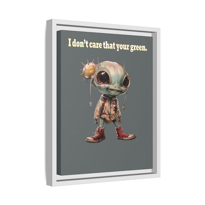 I don't care that your green - framed canvas art (dark grey)