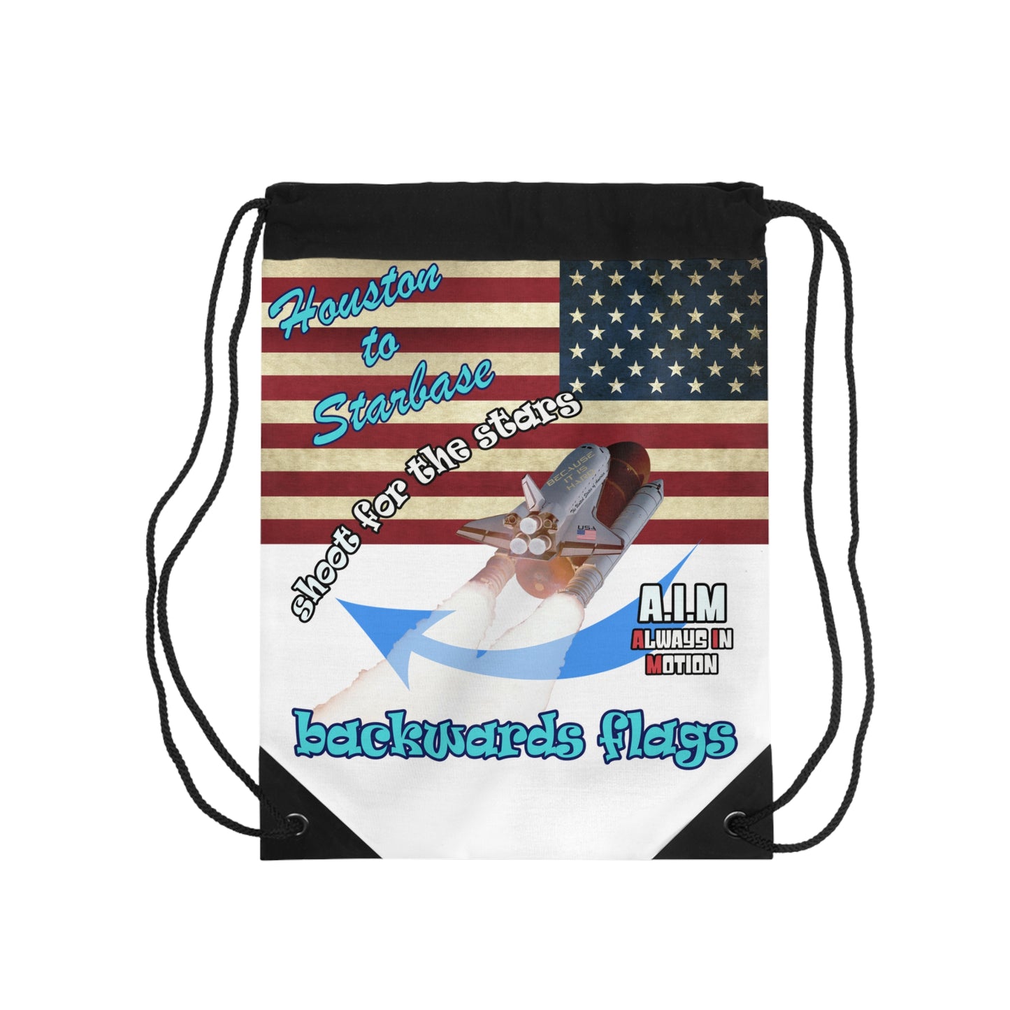 shoot for the stars - Drawstring Bag (white)
