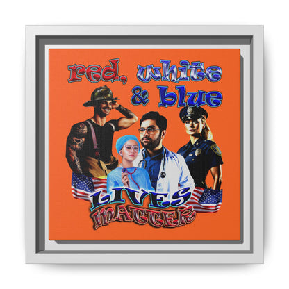 rw&b lives matter - framed canvas art (orange)