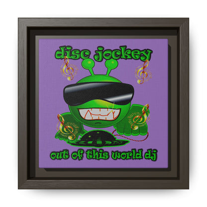disc jockey - framed canvas art (light purple)