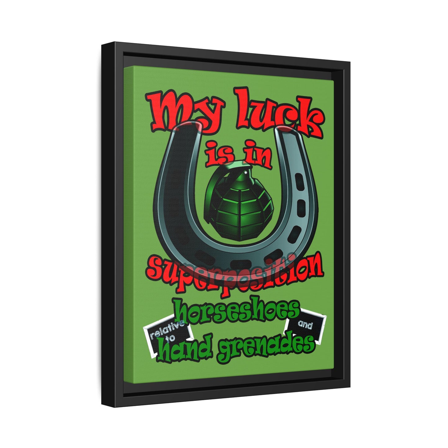my luck - framed canvas art (green)