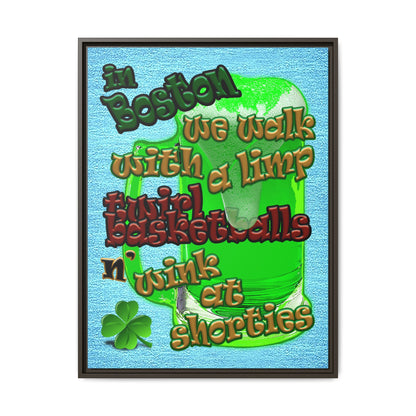 celtics logo - framed canvas art (faded blue)