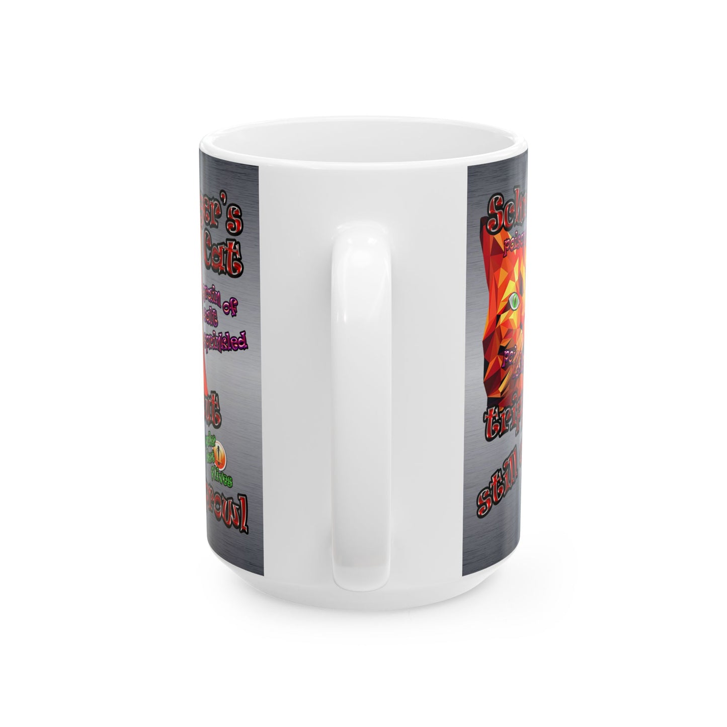 schrodinger's cat - White Mug (brushed nickel)