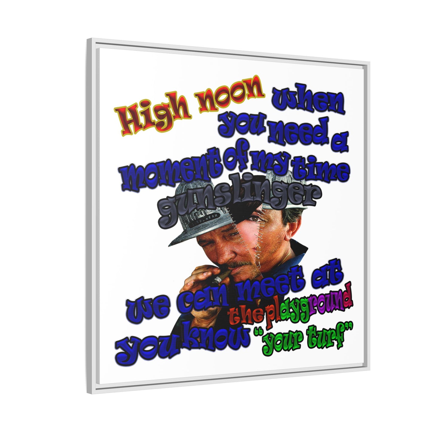 high noon - framed canvas art (white)