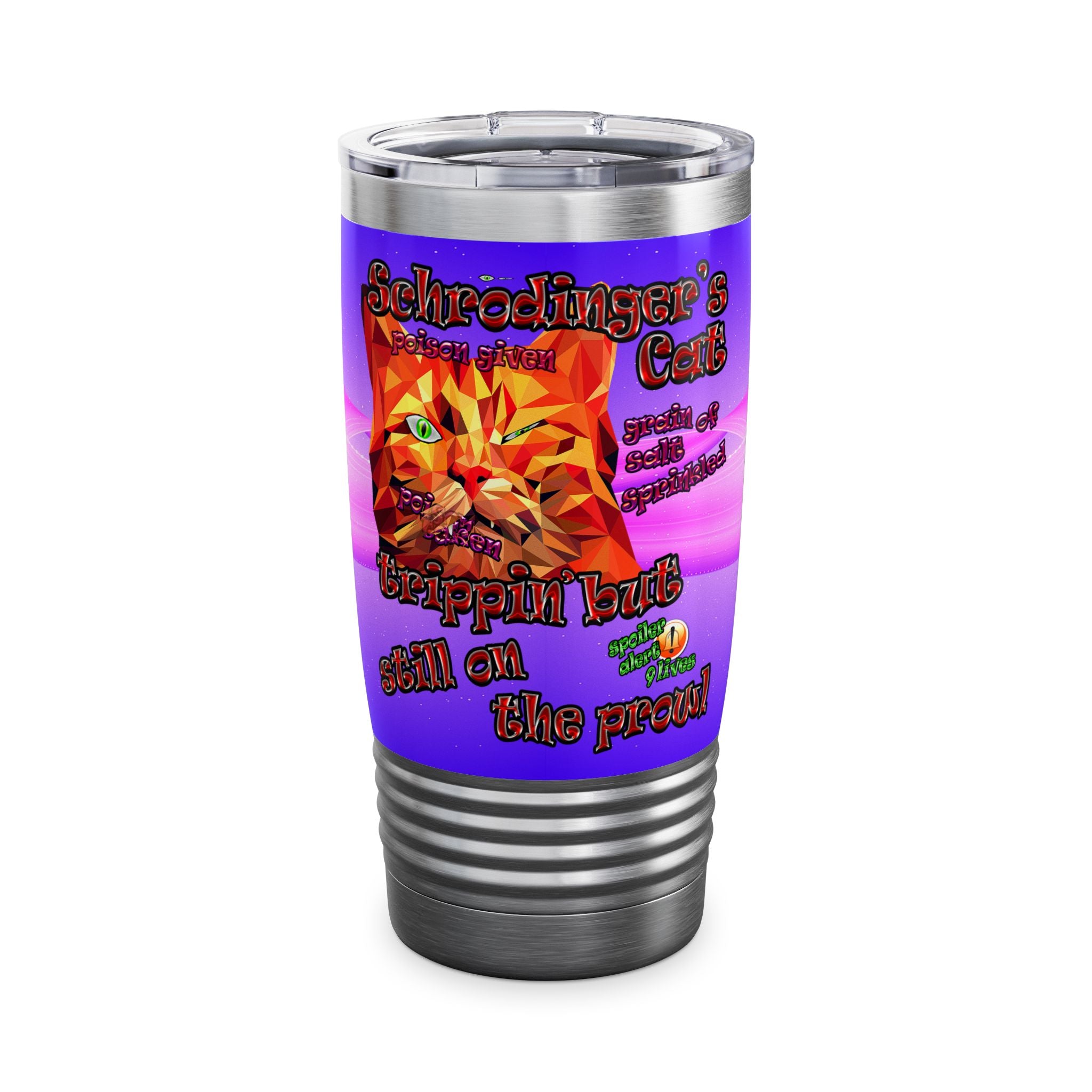 schrodinger's cat - Ringneck Tumbler, 20oz (purple-pink wave)