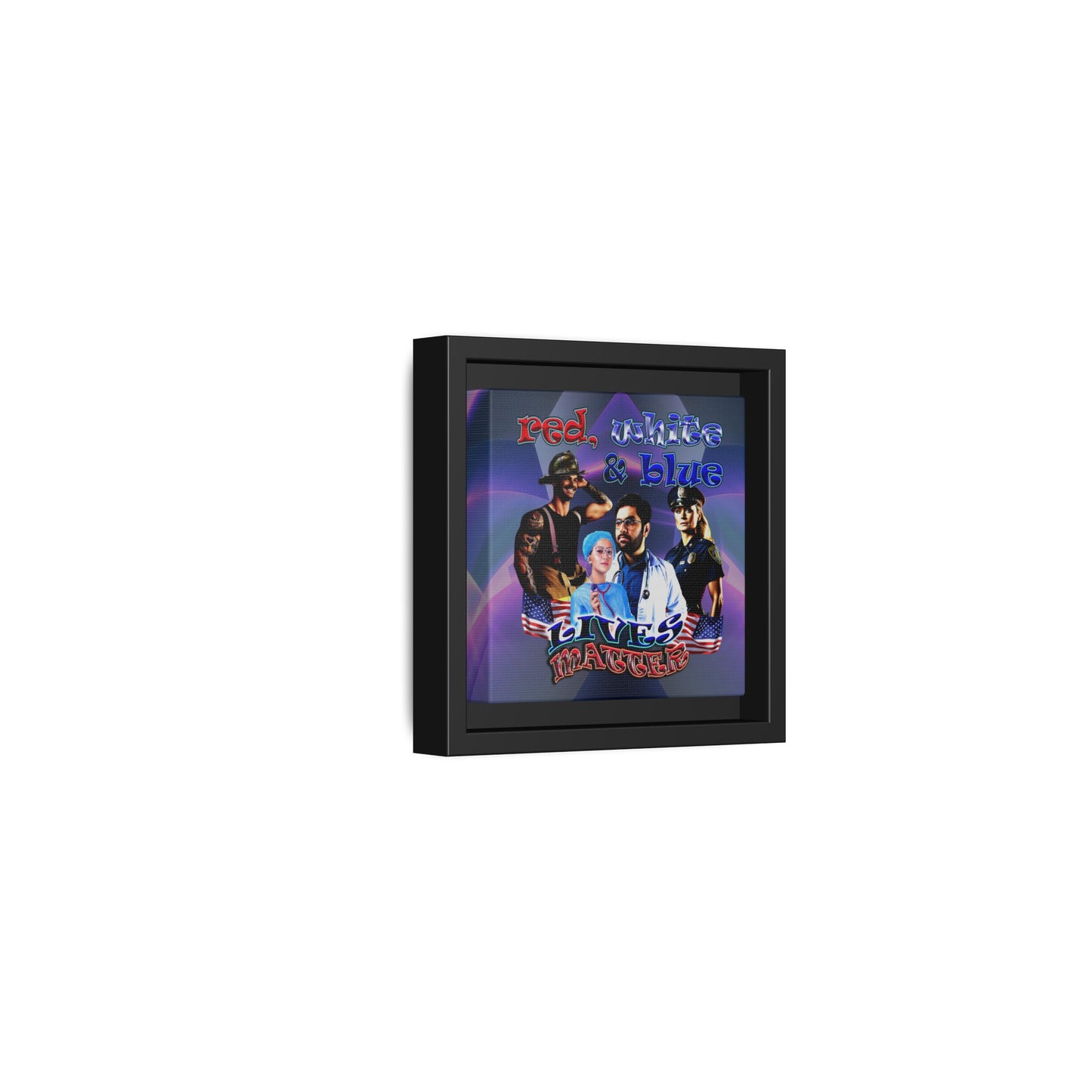 rw&b lives matter - framed canvas art (grey-pink wave)