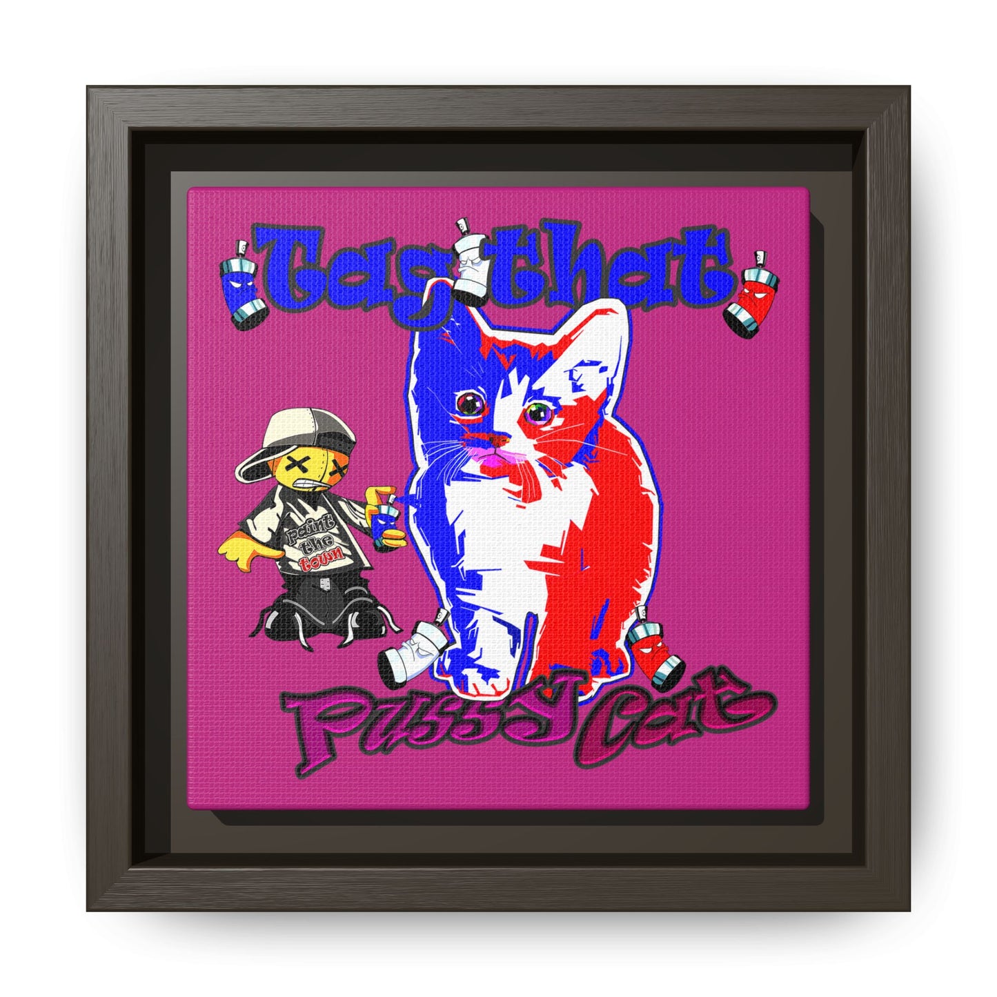 tag that - framed canvas art (pink)