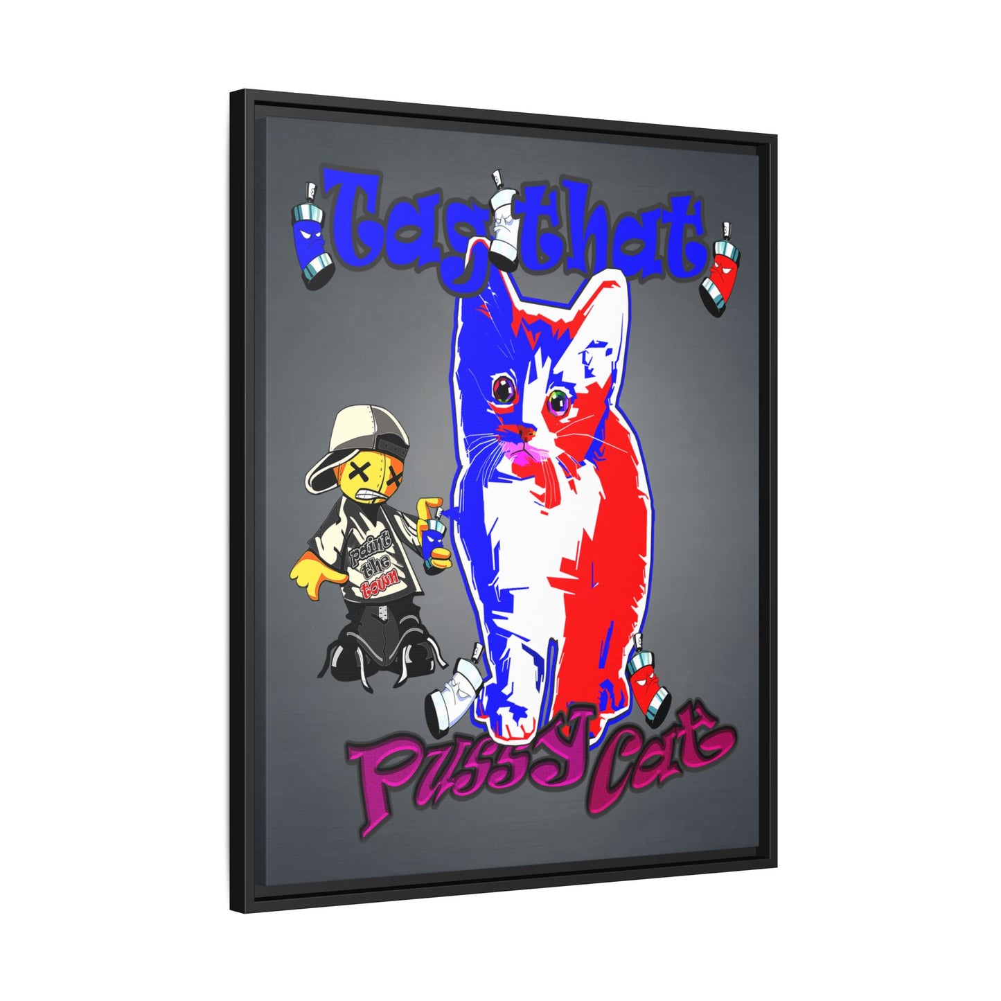 tag that - framed canvas art (grey-light grey)